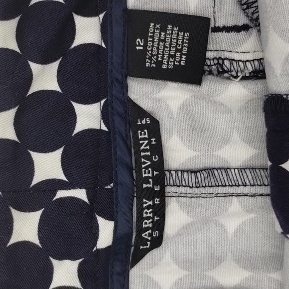Larry Levine Sport Stretch Dark Navy Dot Mini Skirt Size 12 - Picture 5 of 9